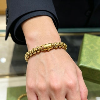 Gucci Beaded Interlocking Link Chain Bracelet
