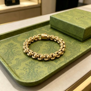 Gucci Beaded Interlocking Link Chain Bracelet