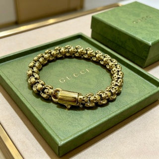 Gucci Beaded Interlocking Link Chain Bracelet