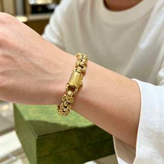 Gucci Beaded Interlocking Link Chain Bracelet