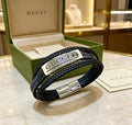 Gucci Interlocking G Leather Wrap Bracelet