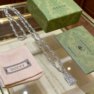 Gucci Interlocking G Padlock Charm Long Necklace
