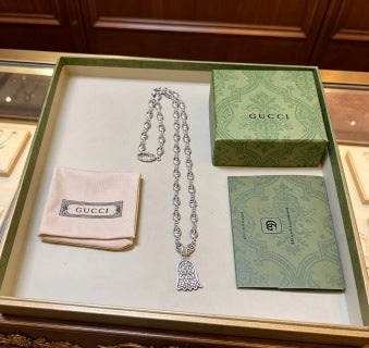 Gucci Interlocking G Padlock Charm Long Necklace