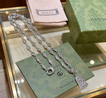 Gucci Interlocking G Padlock Charm Long Necklace