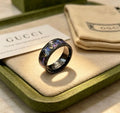 Gucci Interlocking G Iridescent Enamel Band Ring