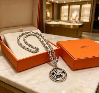 Hermès Medallion Chain Pendant Necklace