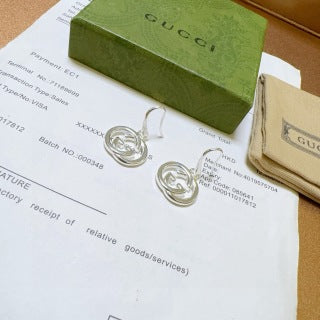 Gucci GG Interlocking Circle Drop Earrings