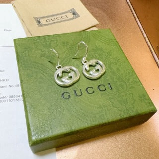 Gucci GG Interlocking Circle Drop Earrings