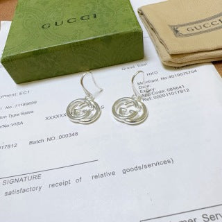 Gucci GG Interlocking Circle Drop Earrings