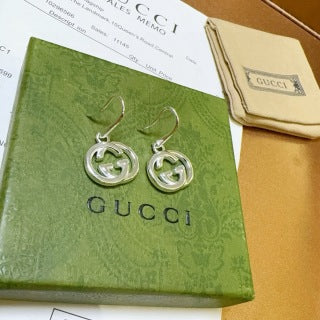 Gucci GG Interlocking Circle Drop Earrings