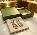 Gucci GG Oval Script Drop Earrings