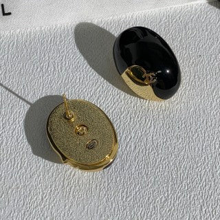 Chanel Gold Dome Stud Earrings – Elegant Luxury Fashion Jewelry