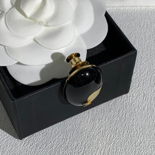 Chanel Black Dome Gold Accent Brooch – Elegant Luxury Fashion Accessory