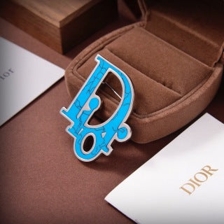 Dior Oblique Letter Charm Brooch
