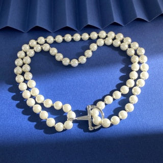 Gucci Pearl Bead Horsebit Pendant Necklace
