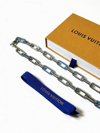 Louis Vuitton Blue Accent Link Layer Necklace