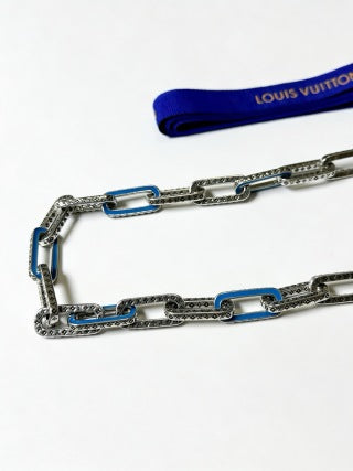 Louis Vuitton Blue Accent Link Layer Necklace