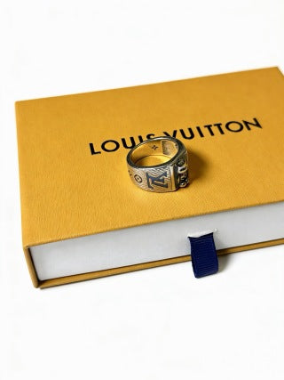 Louis Vuitton Silver Monogram Crest Ring