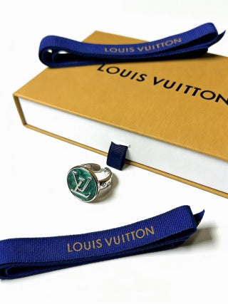 Louis Vuitton Emerald Monogram Signet Ring