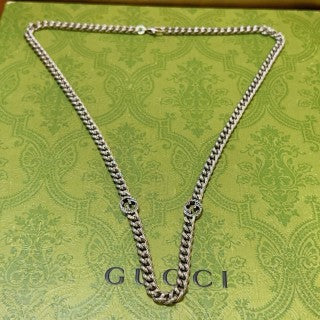 Gucci GG Woven Rope Chain Silver Necklace