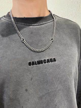 Gucci GG Woven Rope Chain Silver Necklace