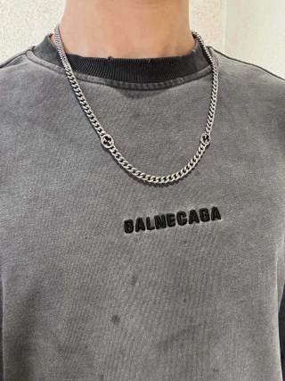 Gucci GG Woven Rope Chain Silver Necklace