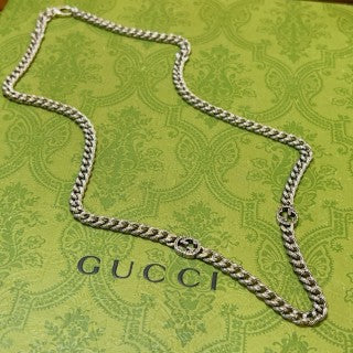 Gucci GG Woven Rope Chain Silver Necklace