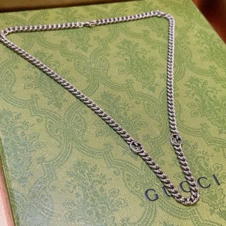 Gucci GG Woven Rope Chain Silver Necklace