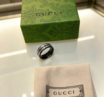Gucci GG Black Ceramic Triple Band Ring