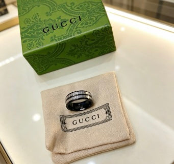 Gucci GG Black Ceramic Triple Band Ring