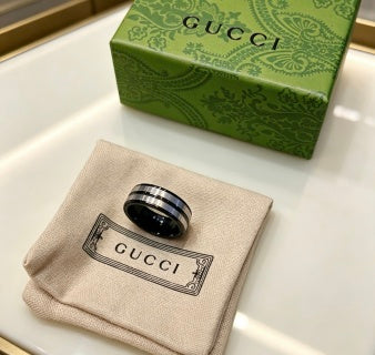 Gucci GG Black Ceramic Triple Band Ring