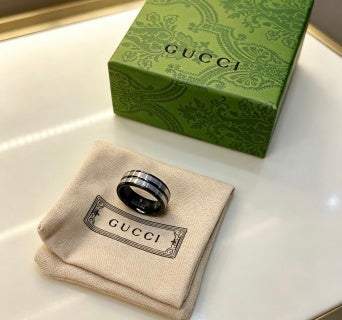 Gucci GG Black Ceramic Triple Band Ring