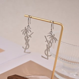 YSL Cassandre Palm Tree Drop Earrings