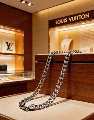 Louis Vuitton Heavy Link Emblem Necklace