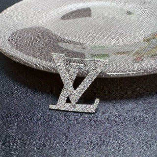 Louis Vuitton Diamond Monogram Logo Brooch