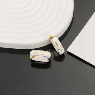 YSL Cassandre Enamel Curve Earrings