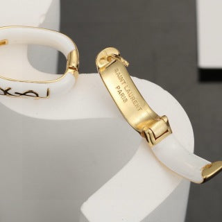 YSL Cassandre Enamel Curve Earrings