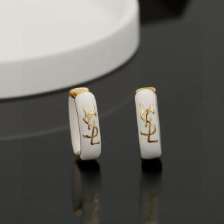 YSL Cassandre Enamel Curve Earrings