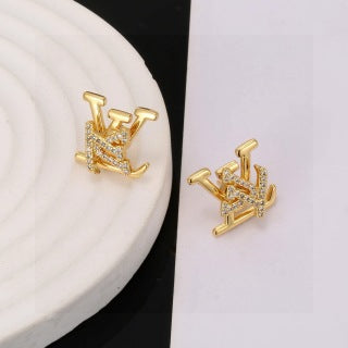 Louis Vuitton Diamond Monogram Stud Earrings