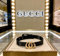 Gucci GG Interlocking Logo Black Leather Bracelet