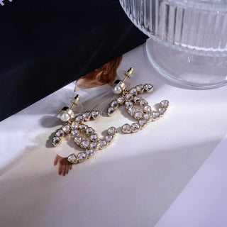 Chanel Crystal CC Stud Earrings – Elegant Luxury Fashion Jewelry