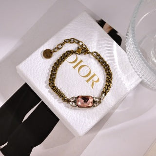 Dior Crystal Heart Link Bracelet