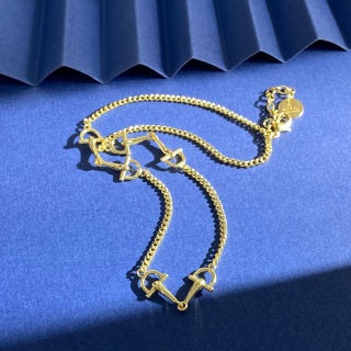 Gucci Equestrian Horsebit Double Layer Chain Necklace