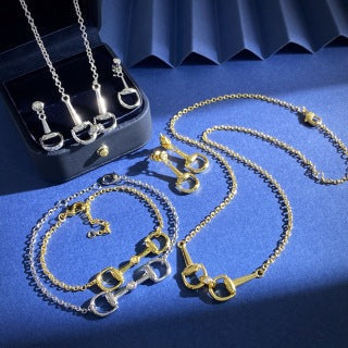 Gucci Horsebit Double Ring Pendant Chain Necklace