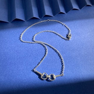 Gucci Horsebit Double Ring Pendant Chain Necklace