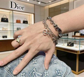 Dior Oblique Multi Charm Link Bracelet