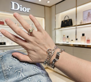 Dior Oblique Multi Charm Link Bracelet