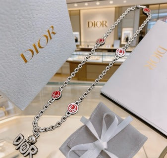 Dior Oblique Medallion Charm Link Necklace