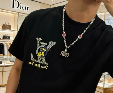 Dior Oblique Medallion Charm Link Necklace