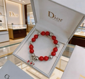 Dior Jardin Ruby Bead Charm Bracelet